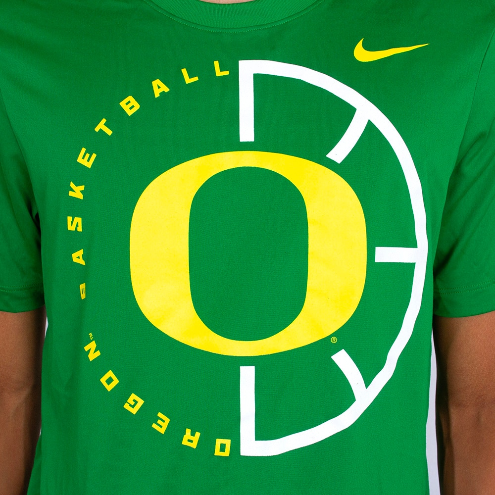 Classic Oregon O, Nike, Green, Crew Neck, Performance/Dri-FIT, Men, Basketball, T-Shirt, 813667